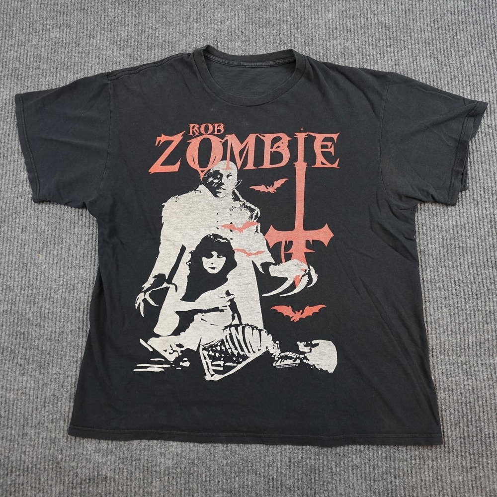 Rob Zombie Shirt Mens XL Black Horror Movie Graphic Metal Tee 2013 Band